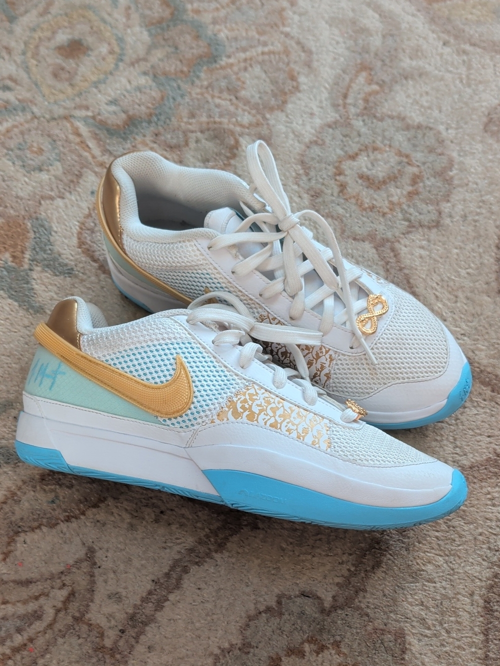 Nike Ja 1 FV1291 Chinese New Year White, Gold & Light Blue Low-Top Sneakers